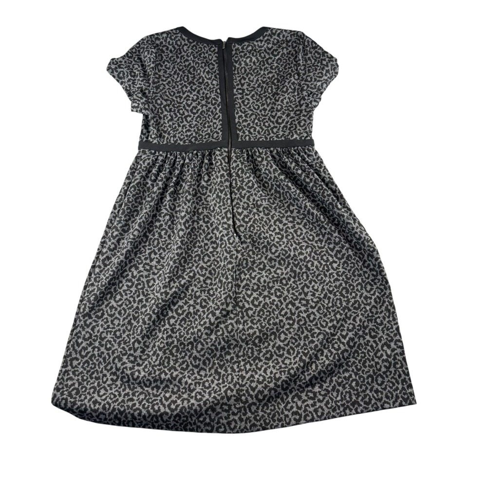 Ann Taylor LOFT Grey Black Leopard Print Short Sleeve Shift‎ Dress Size 8M - Picture 6 of 6
